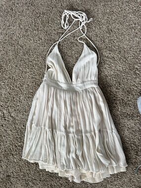 Cream mini dress  with Ties